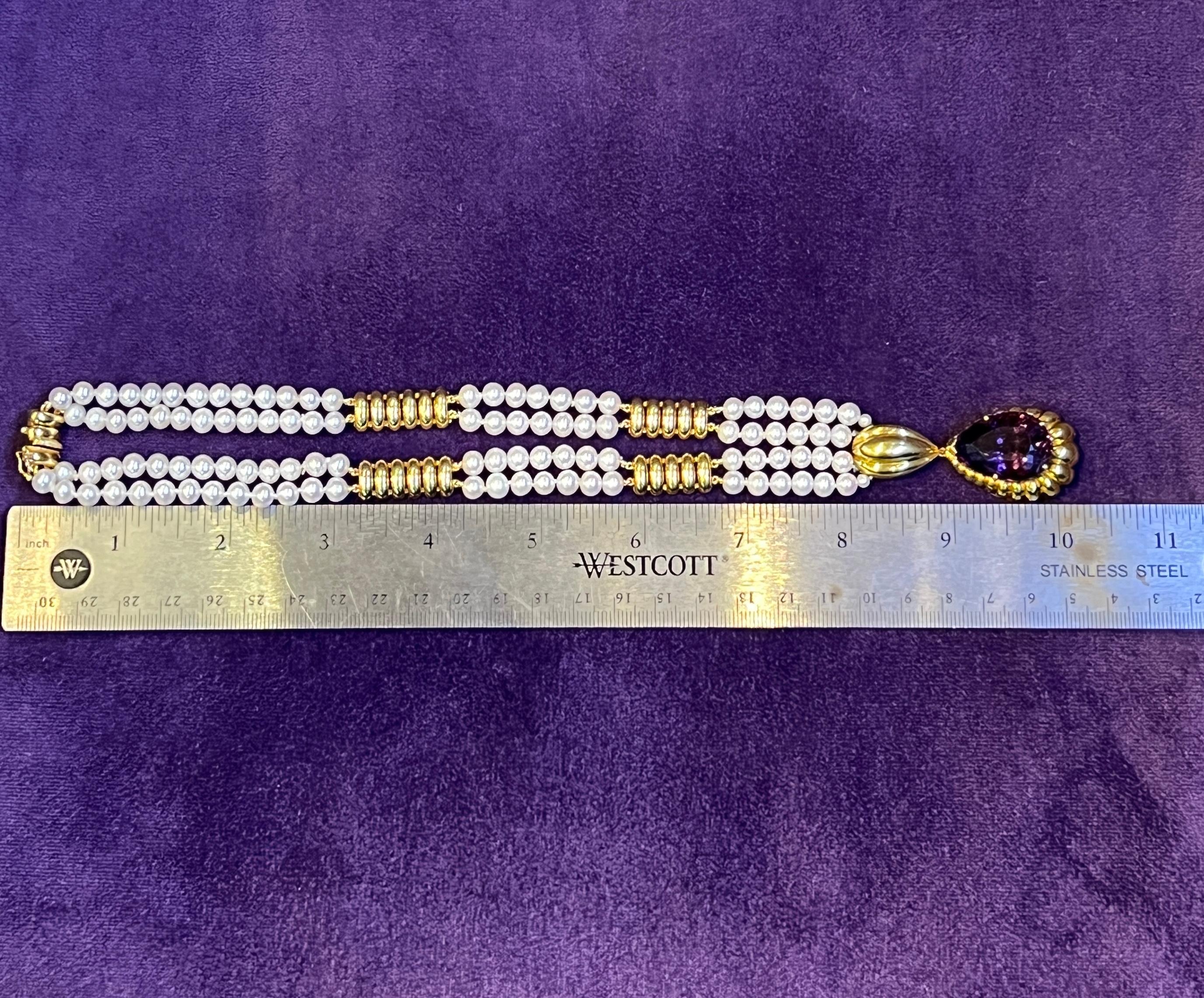 Collana di perle e ametista in vendita 8