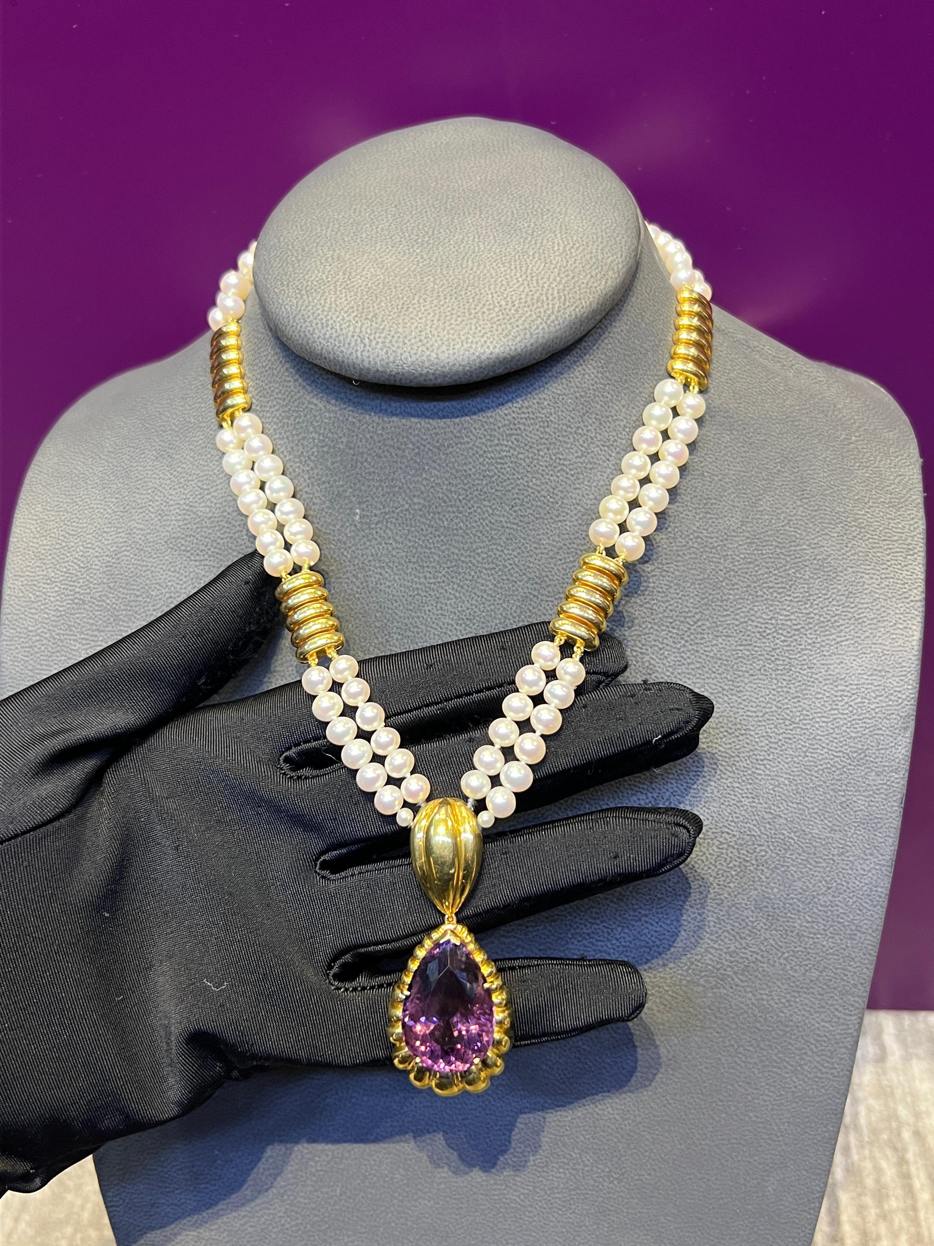 Collana di perle e ametista In condizioni ottime in vendita a New York, NY