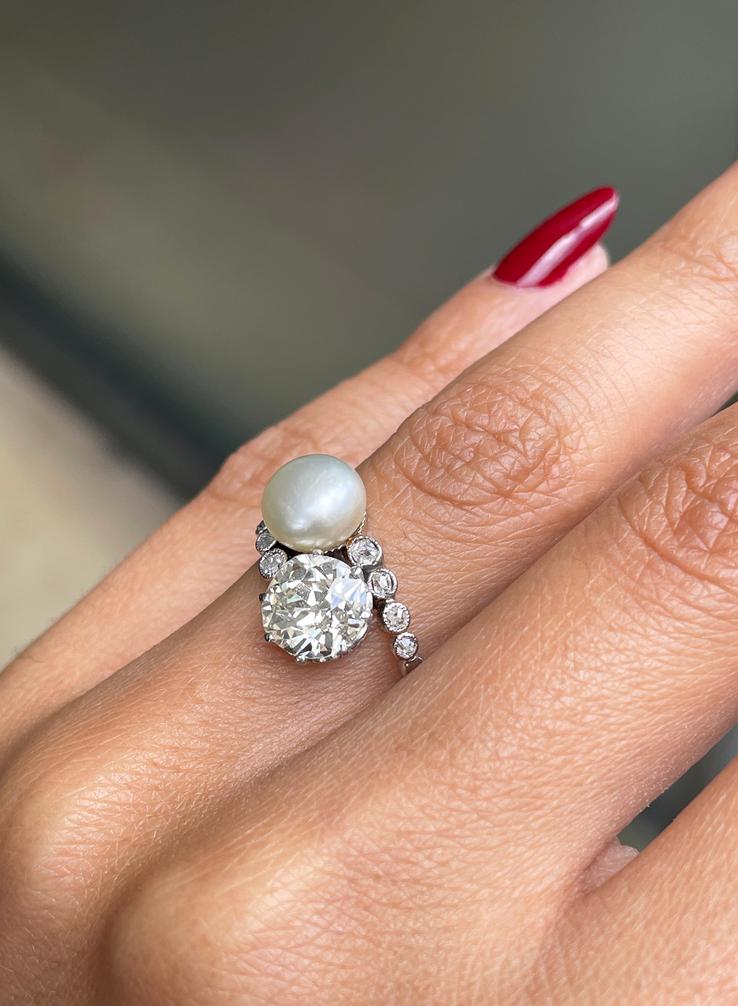 pearl cut diamond ring