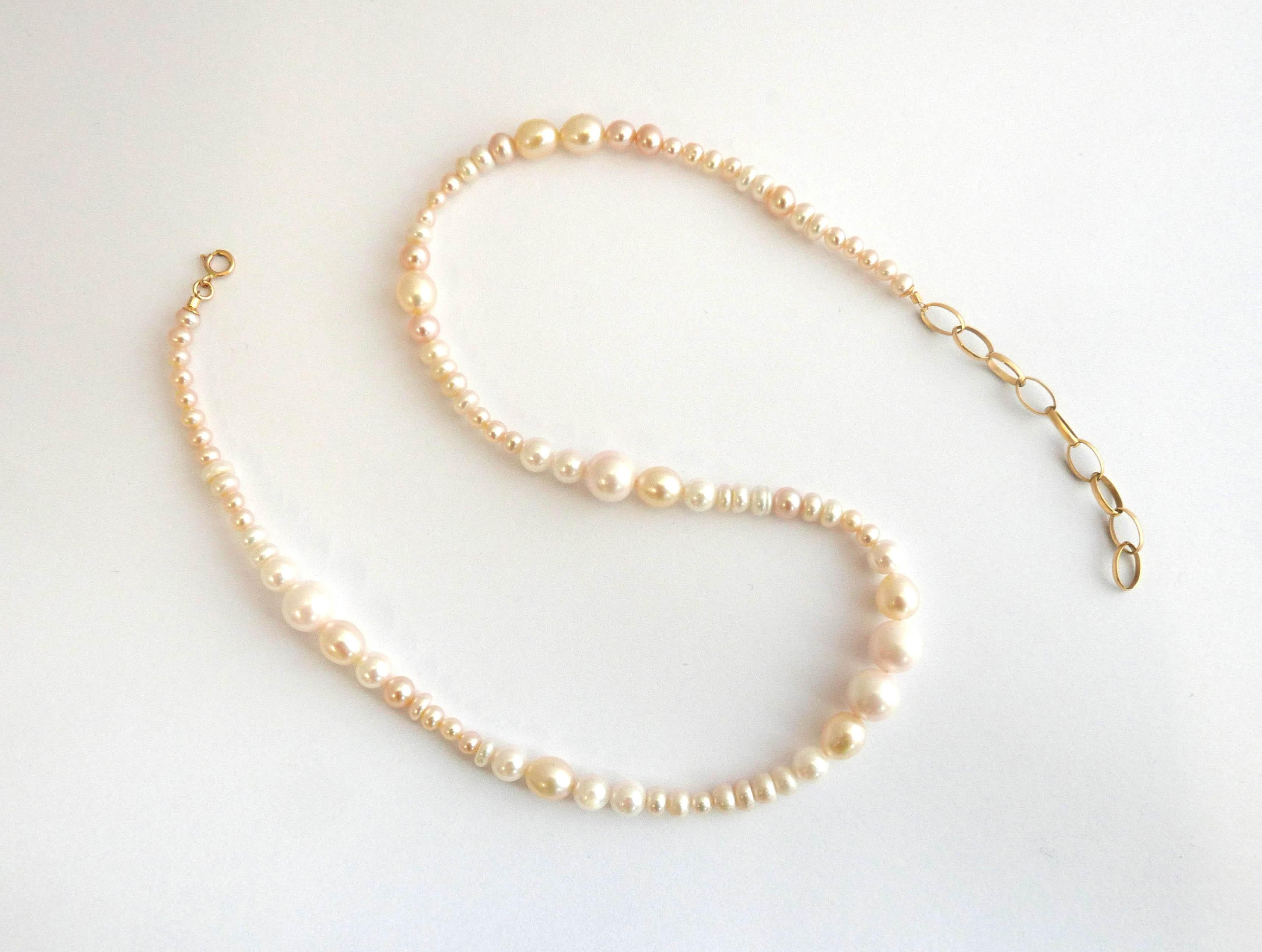 Modern Pearl and 9 Karat Gold Necklace by Allison Bryan For Sale