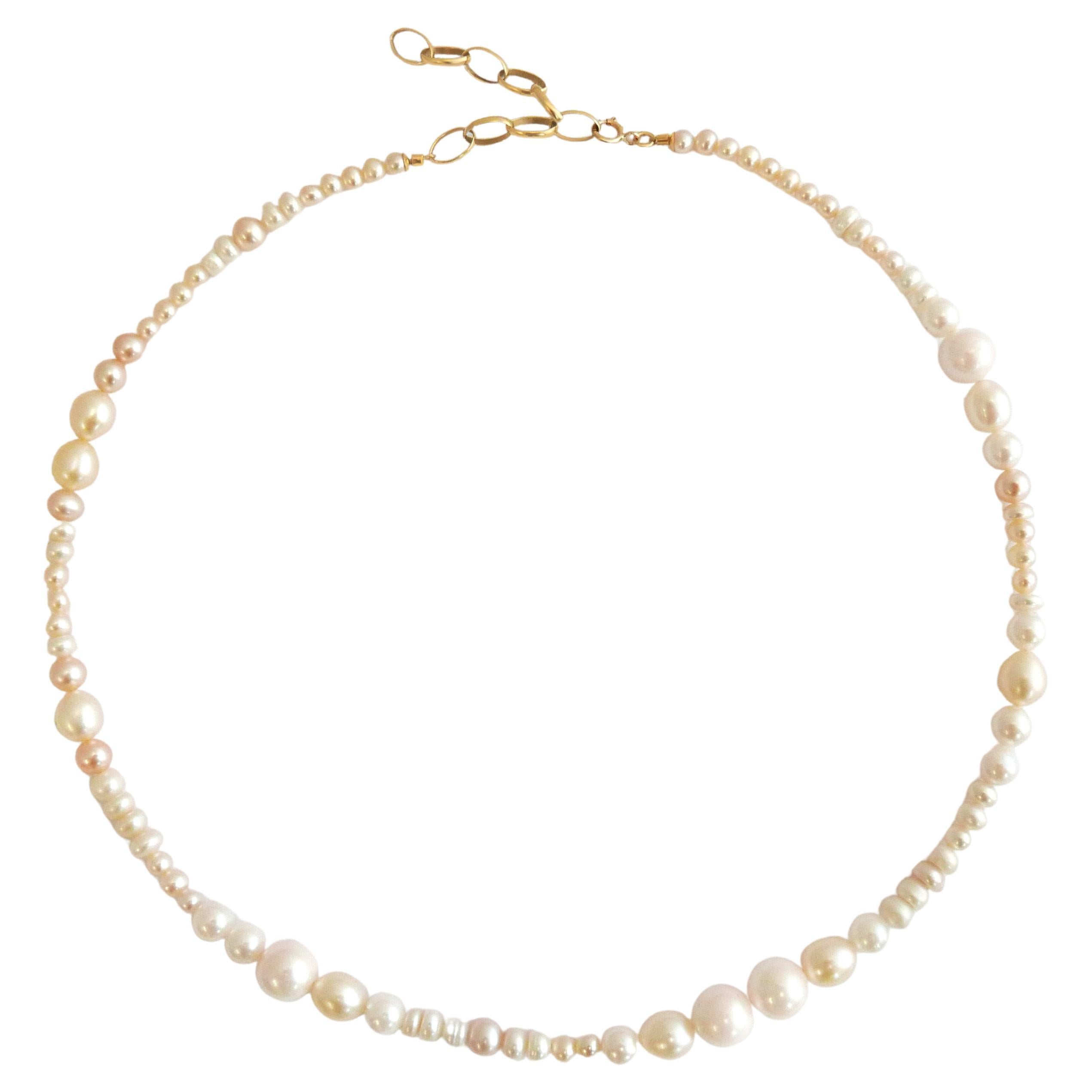 Pearl and 9 Karat Gold Necklace by Allison Bryan For Sale