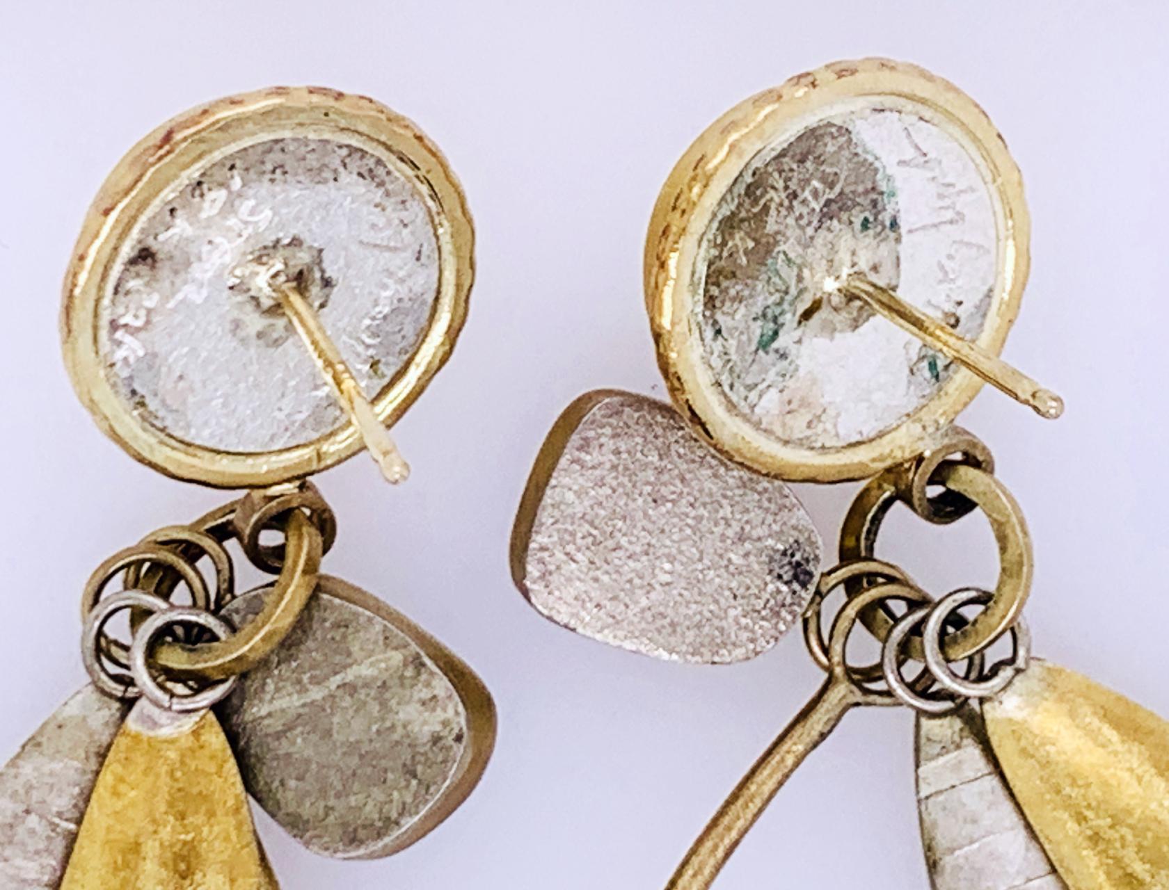 Uncut Pearl and Boulder Opal Earrings by Sydney Lynch For Sale