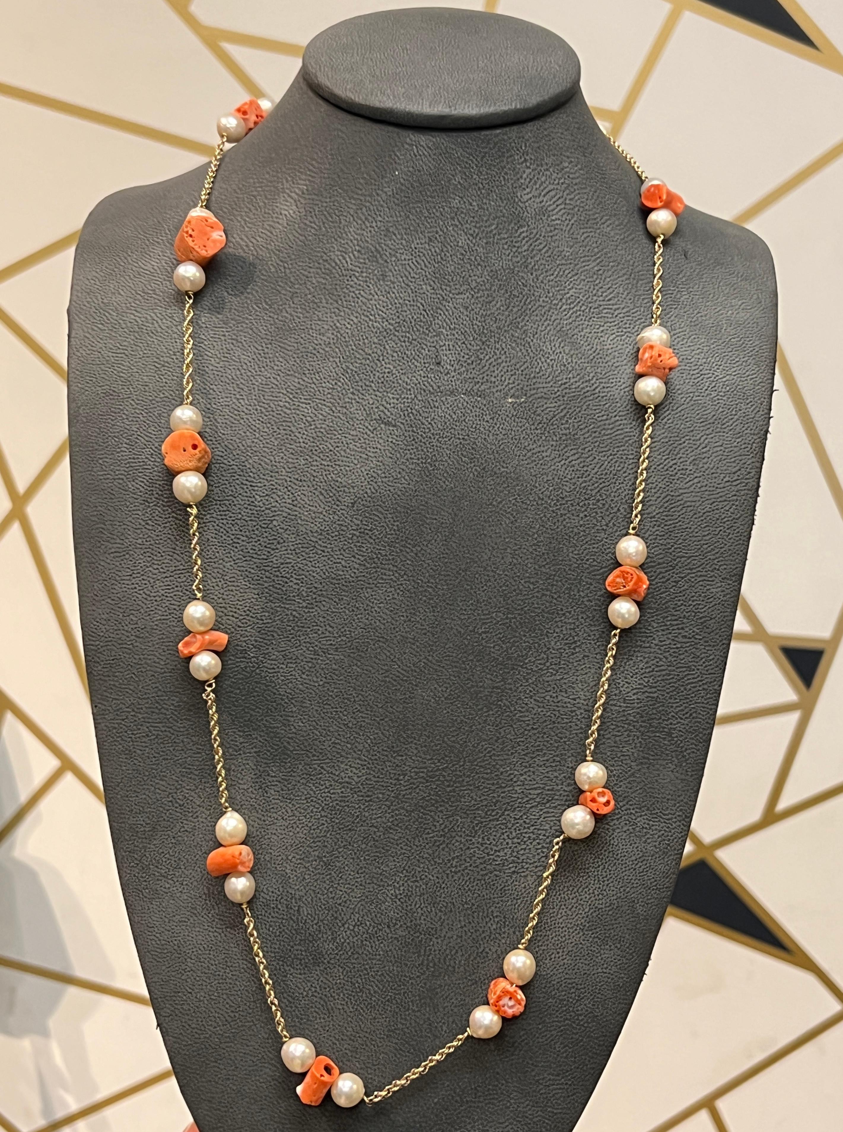 Collana di perle e corallo in vendita 2