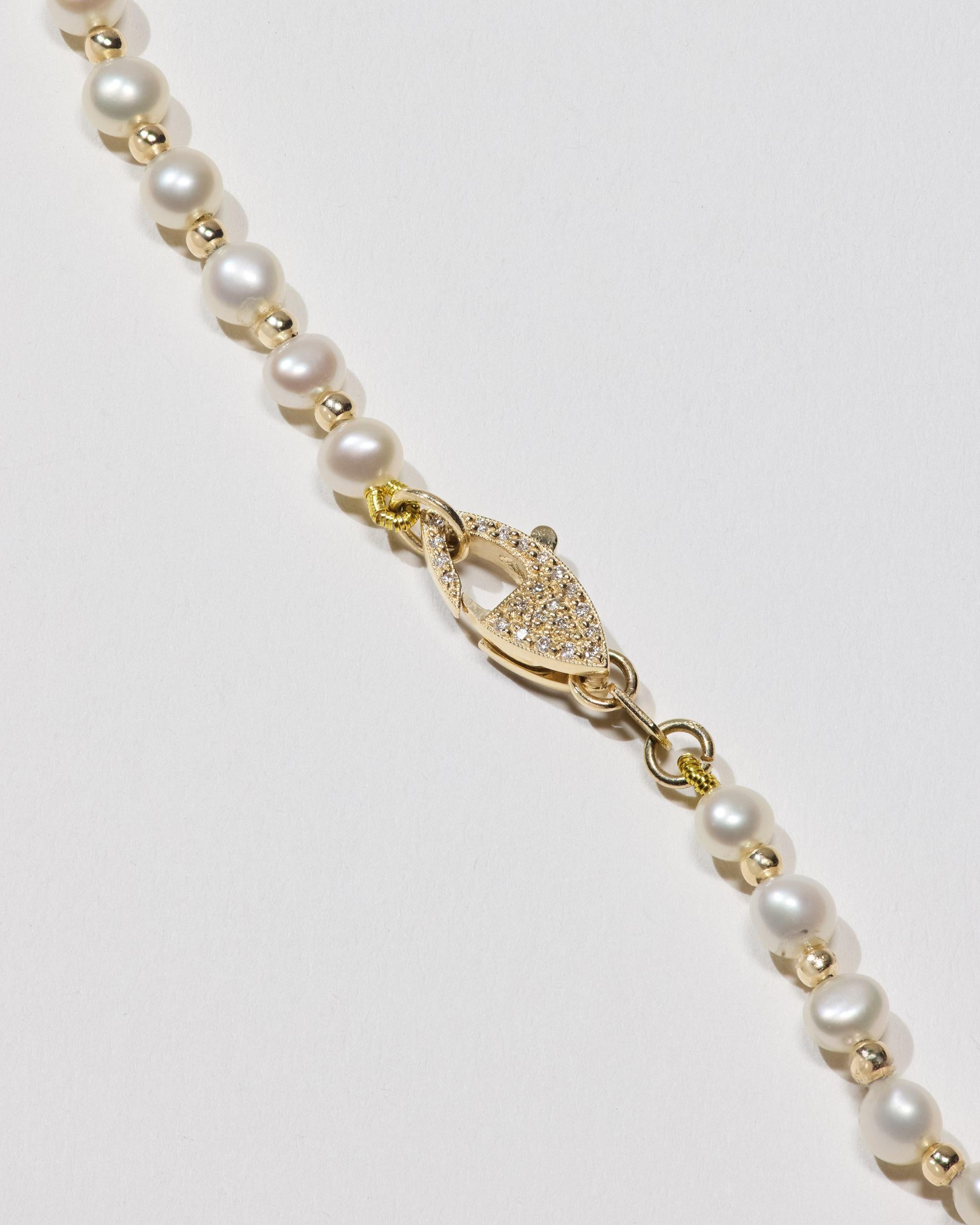 14k Yellow Gold Freshwater Pearl & Diamond Necklace by Series of Eleven In New Condition For Sale In Manhattan Beach, CA
