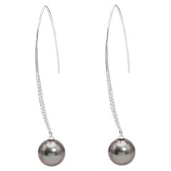 Perlen- und Diamant-Ohrringe aus 18k Weißgold