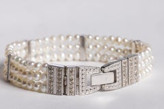 Bracciale con perle e diamanti