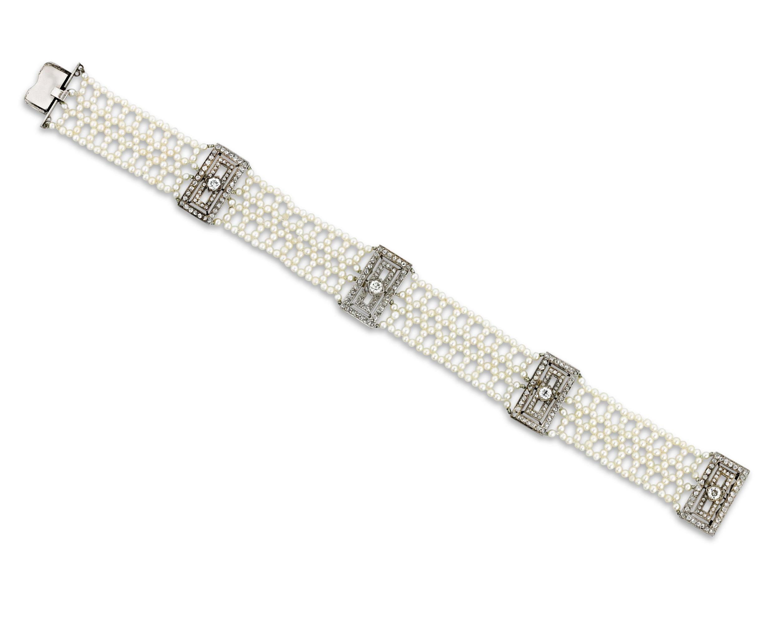 pearl diamond bracelets