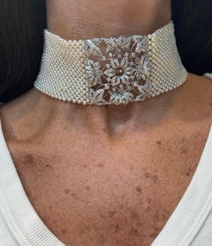 Pearl and Diamond Choker Necklace