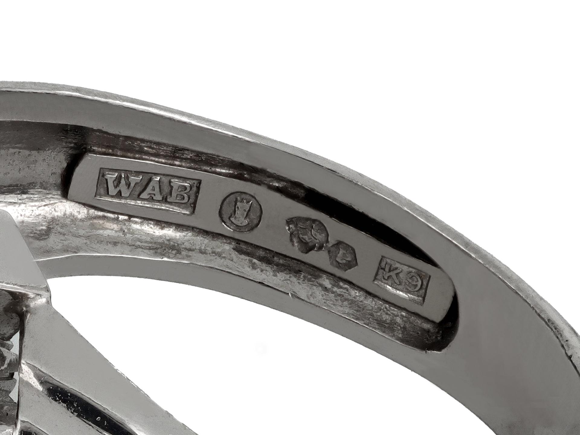 Perlen- und Diamant-Cluster-Ring von W. A. Bolin, Schwedisch, 1960 im Zustand „Gut“ im Angebot in London, GB
