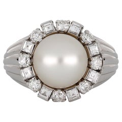 Bague à grappes de perles et de diamants W. A. Bolin, suédoise, 1960