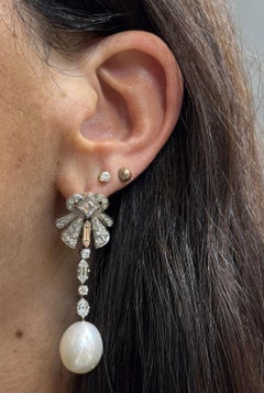Perlen- und Diamant-Ohrringe