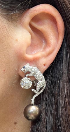 Pearl And Diamond Day And Night Earrings