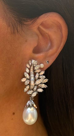 Pearl and Diamond Day and Night Earrings