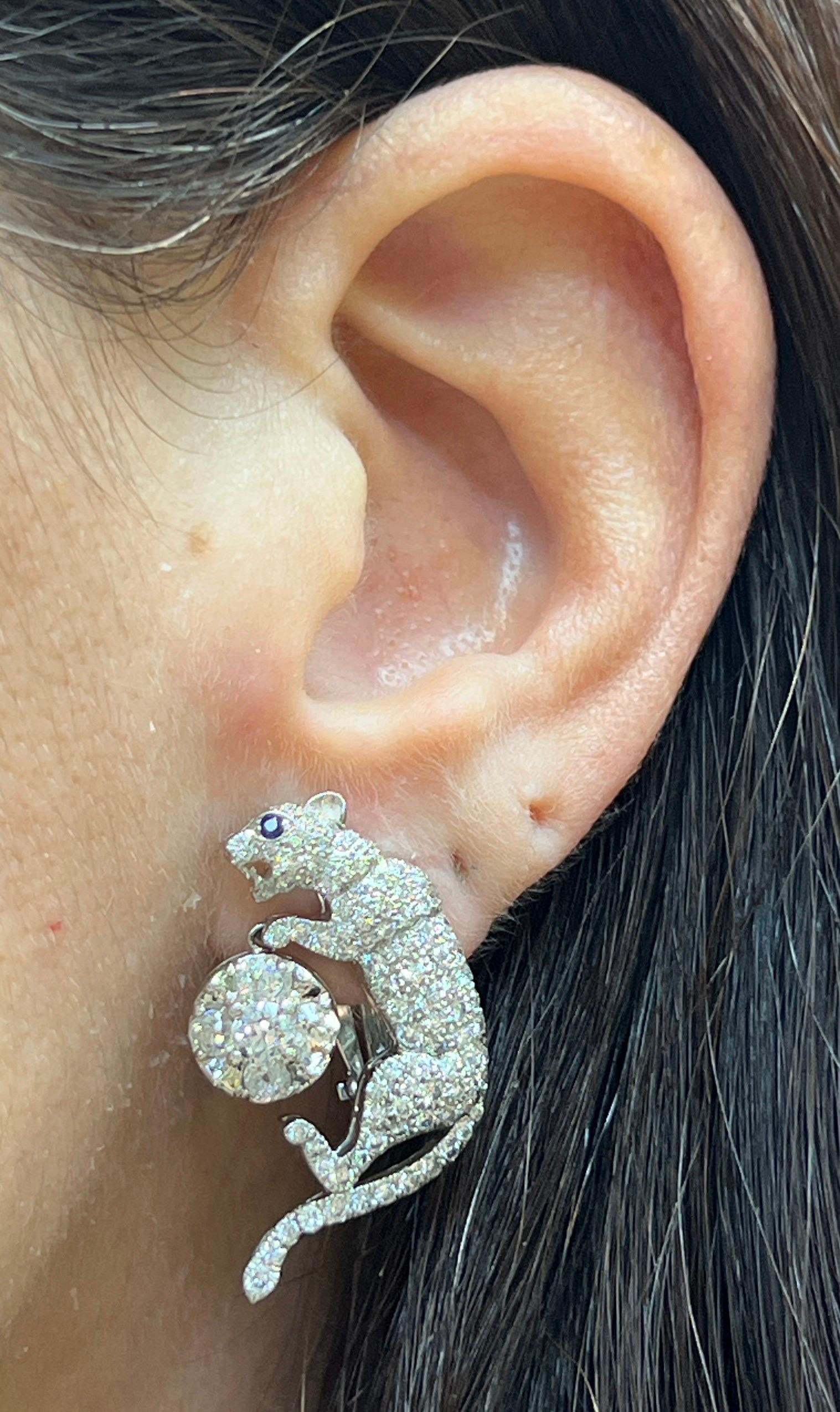 Orecchini giorno e notte con perle e diamanti In condizioni ottime in vendita a New York, NY