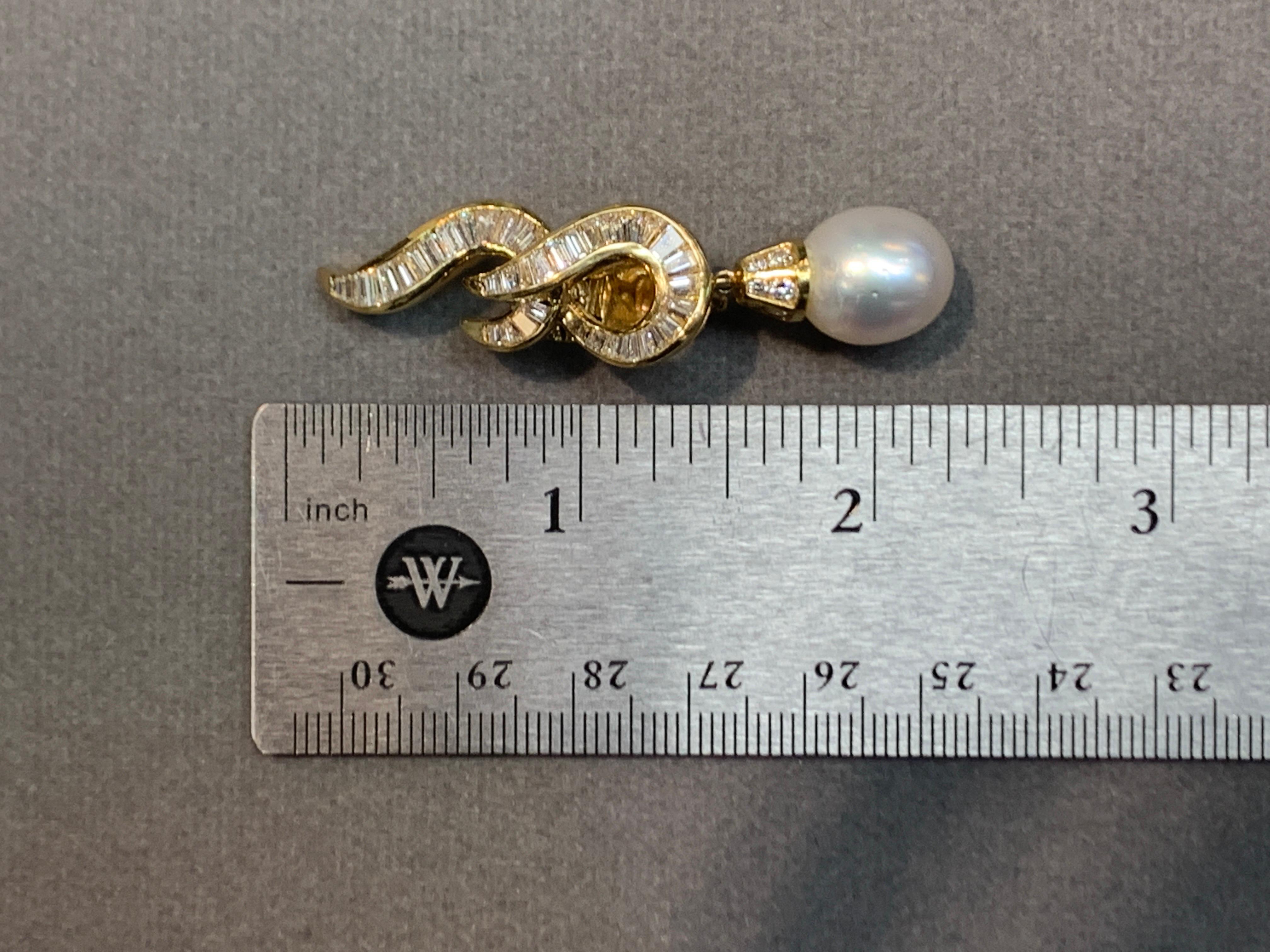 Pearl and Diamond Day and Night Earrings For Sale 2