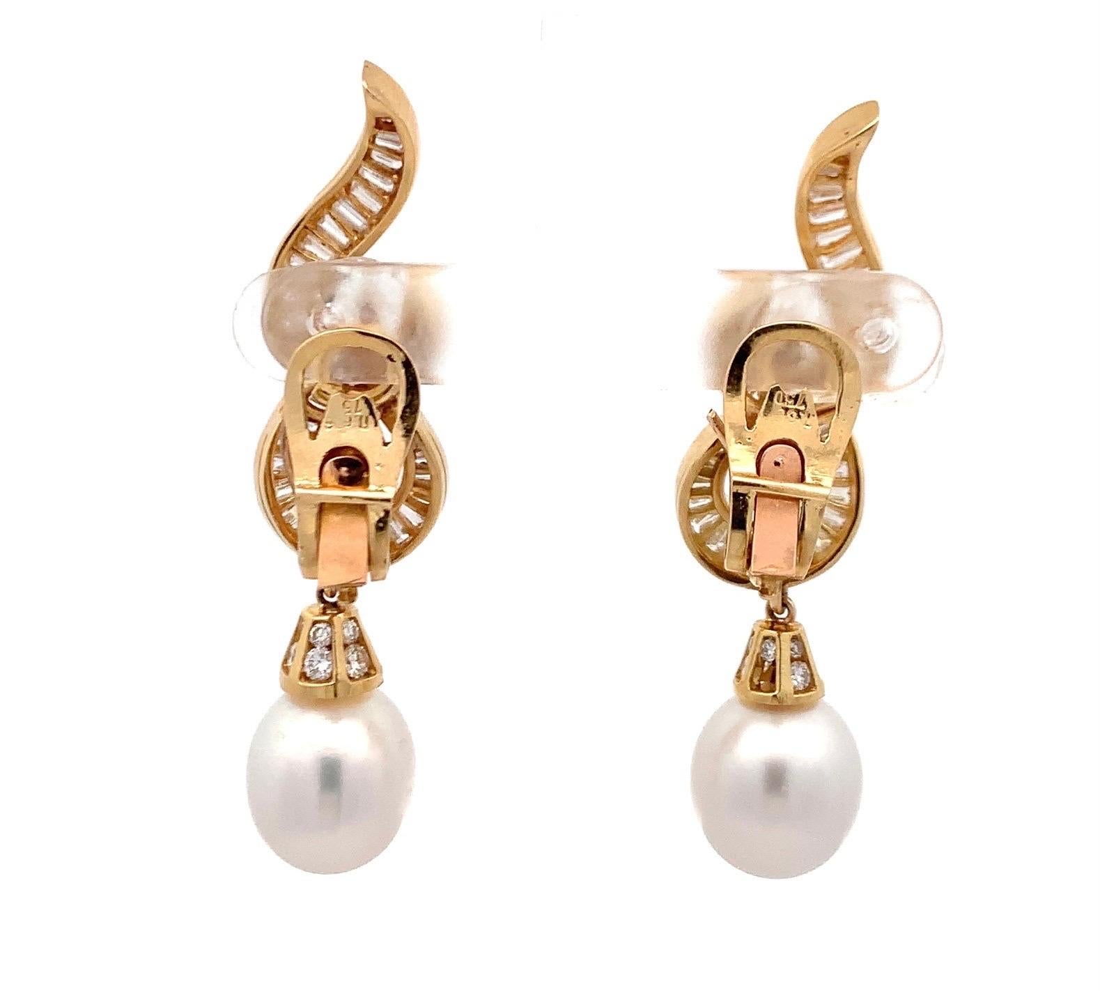Perlen- und Diamant-Ohrringe für Tag und Nacht im Angebot 3