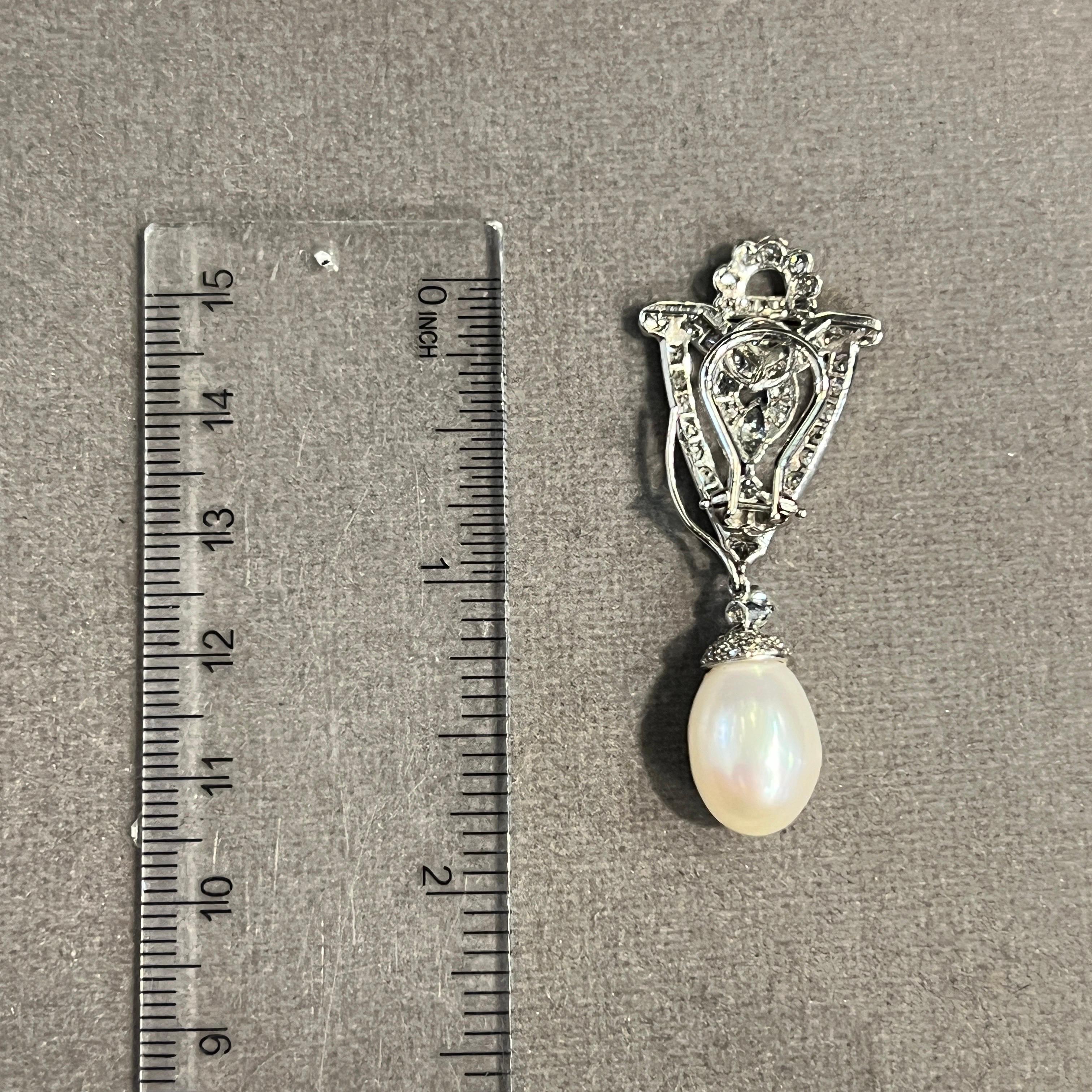 Orecchini giorno e notte con perle e diamanti in vendita 1