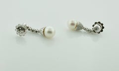 Pearl and Diamond Drop Earrings in 18 Karat