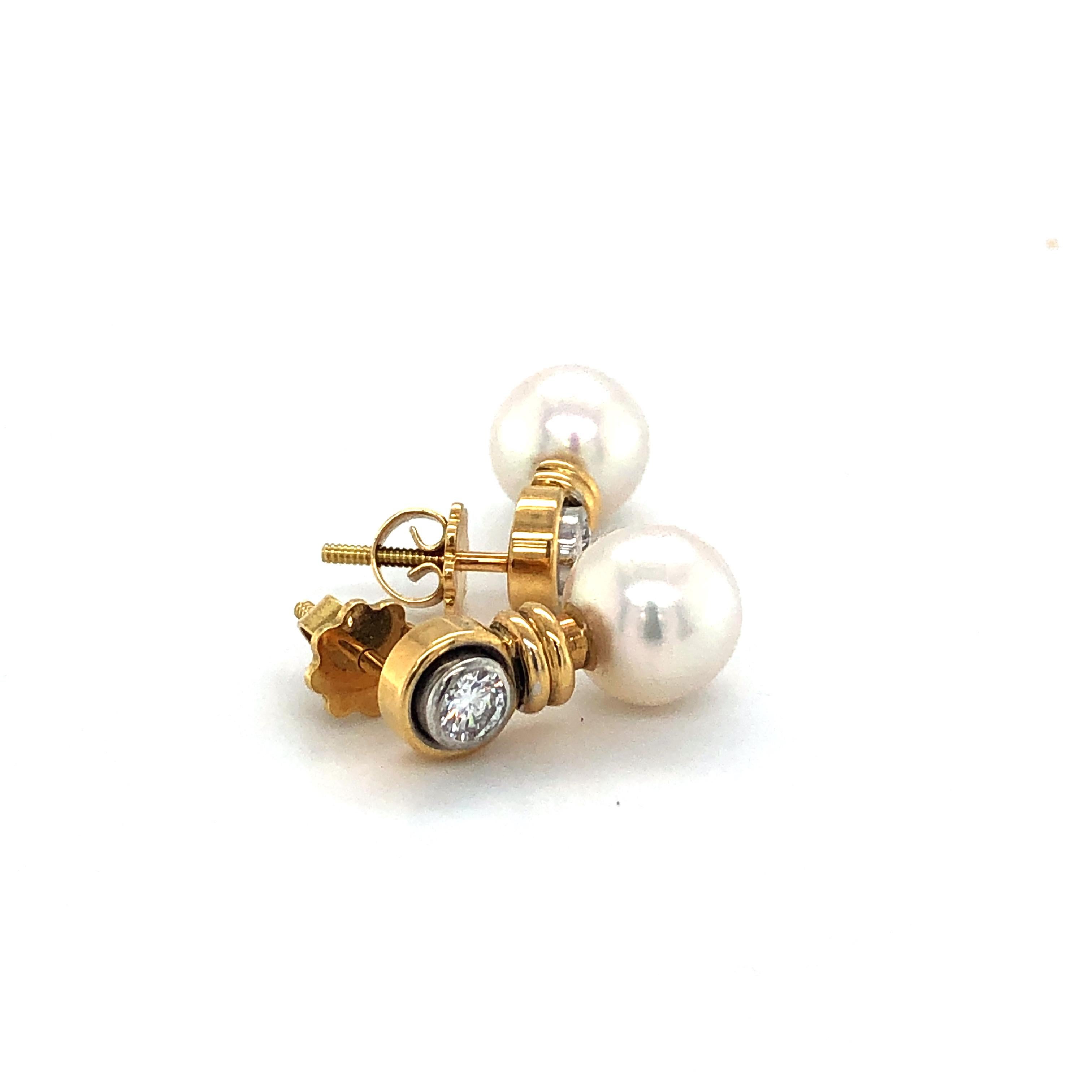 pearl and diamond earrings on ear