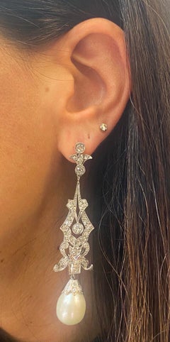 Pearl and Diamond Earrings