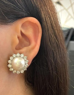 Pearl and Diamond Earrings