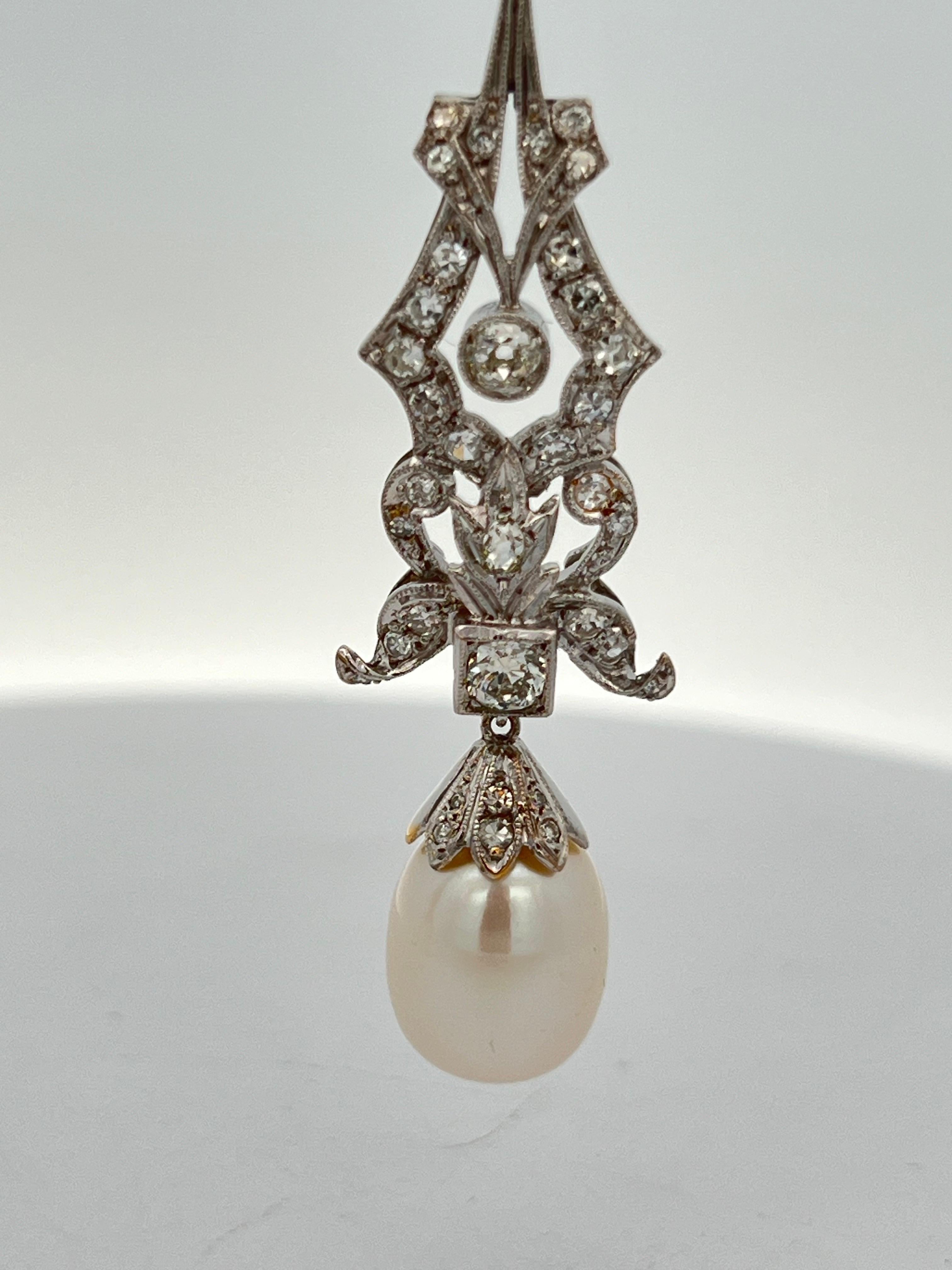 Women's Pearl and Diamond Earrings For Sale