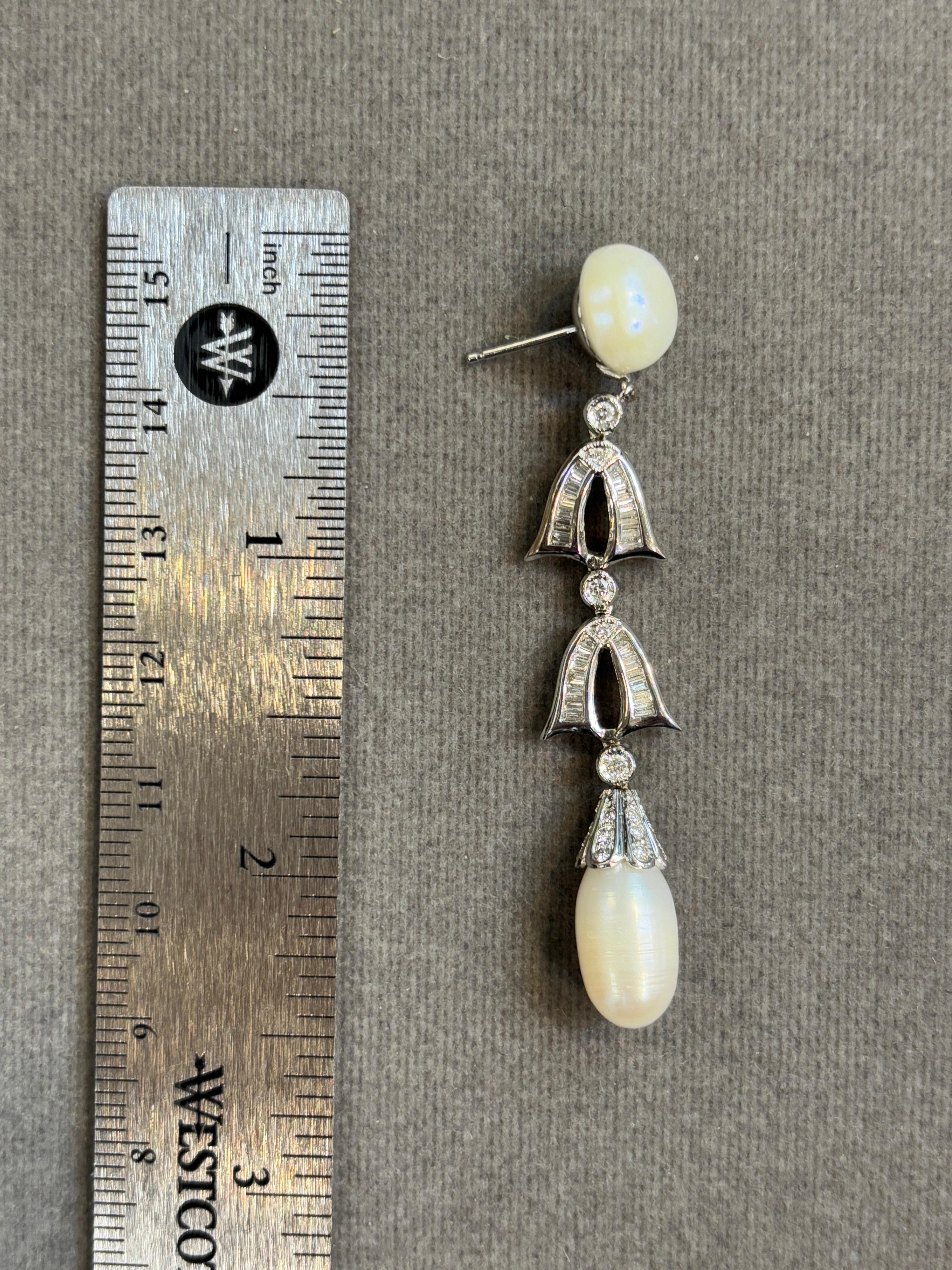 Orecchini di perle e diamanti in vendita 3