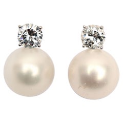 Pendientes de perlas y diamantes