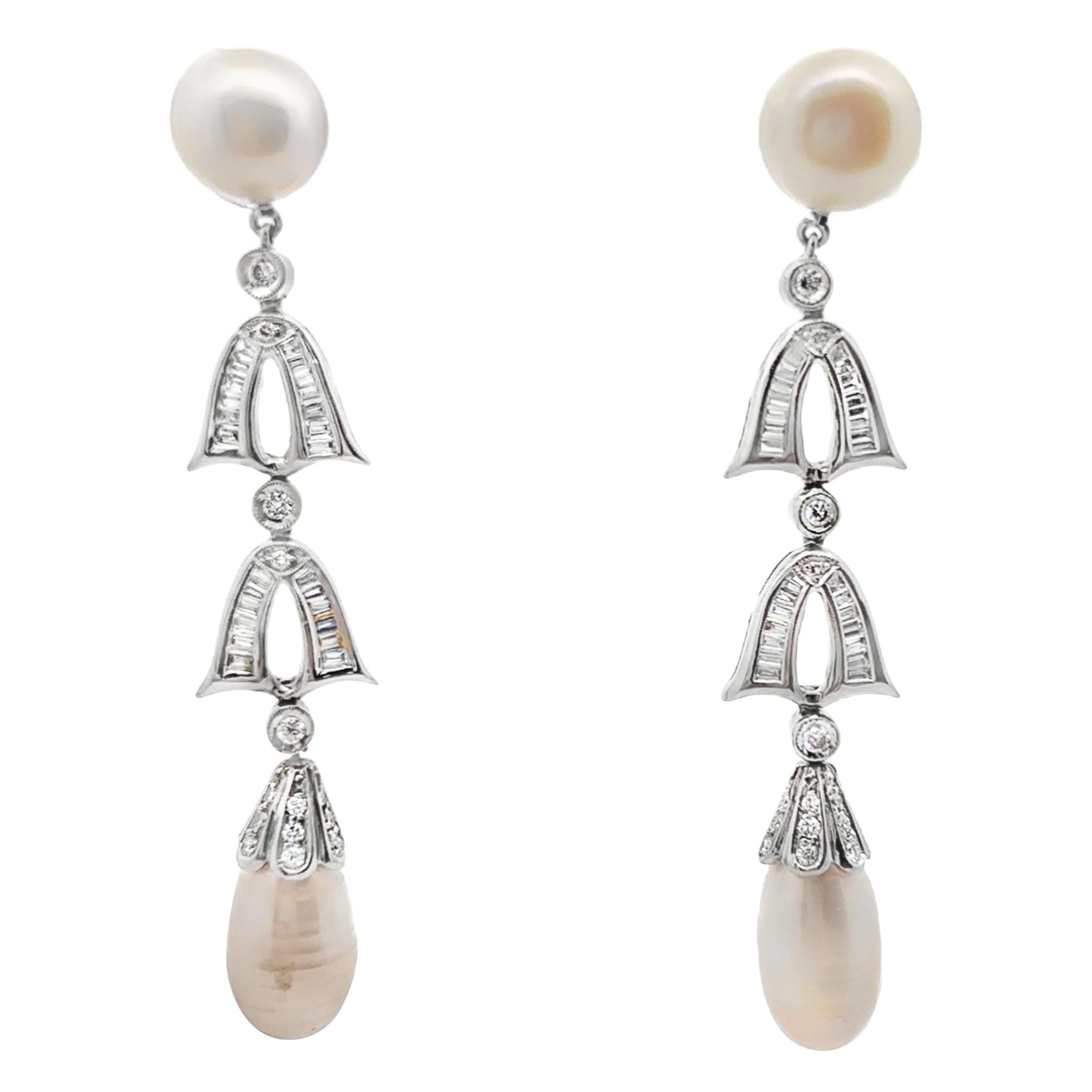 Orecchini di perle e diamanti