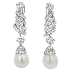 Pendientes de perlas y diamantes