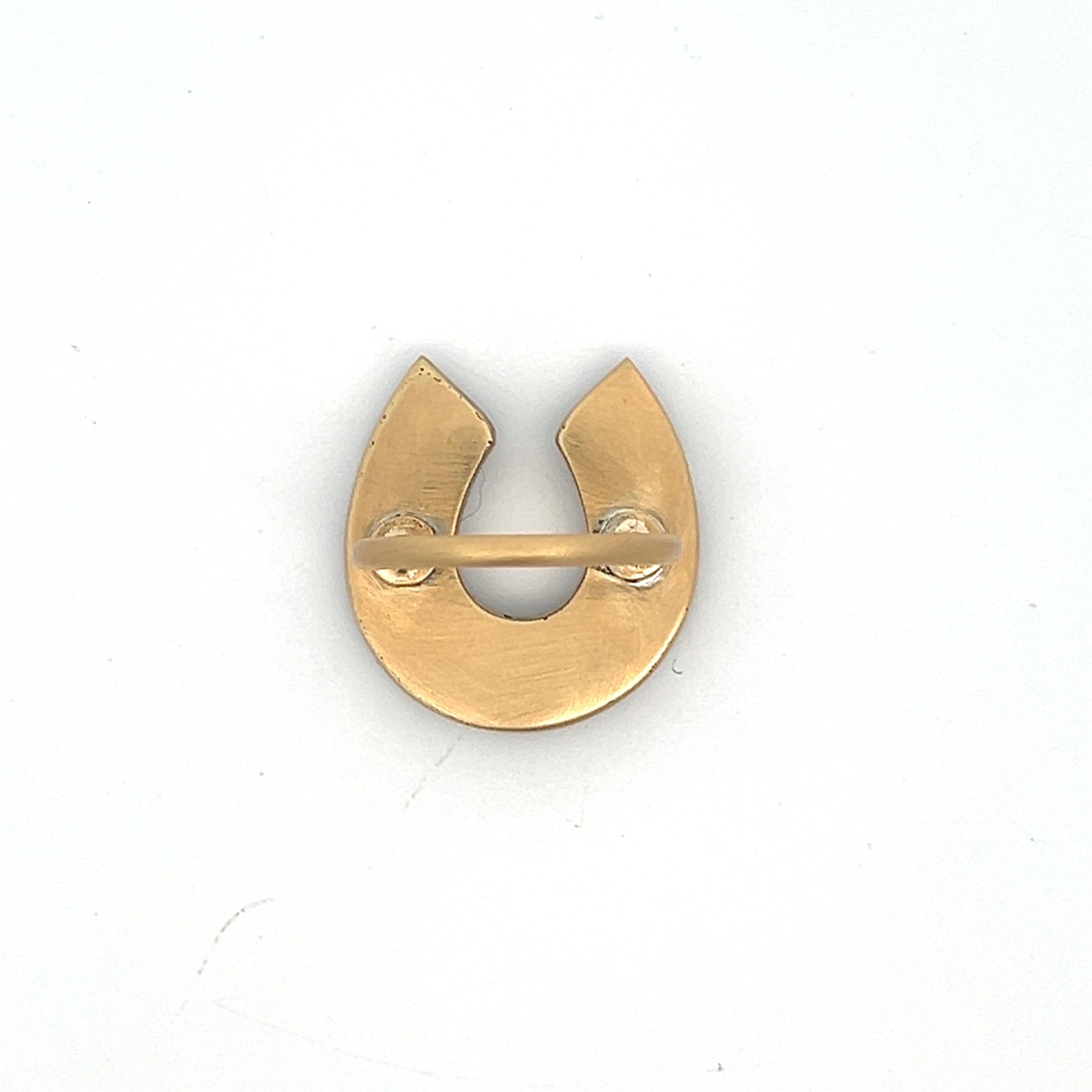 Pearl and Diamond Horseshoe Ring In Excellent Condition For Sale In New York, NY