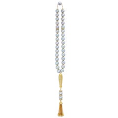 Pearl and Diamond Masbaha Prayer Beads