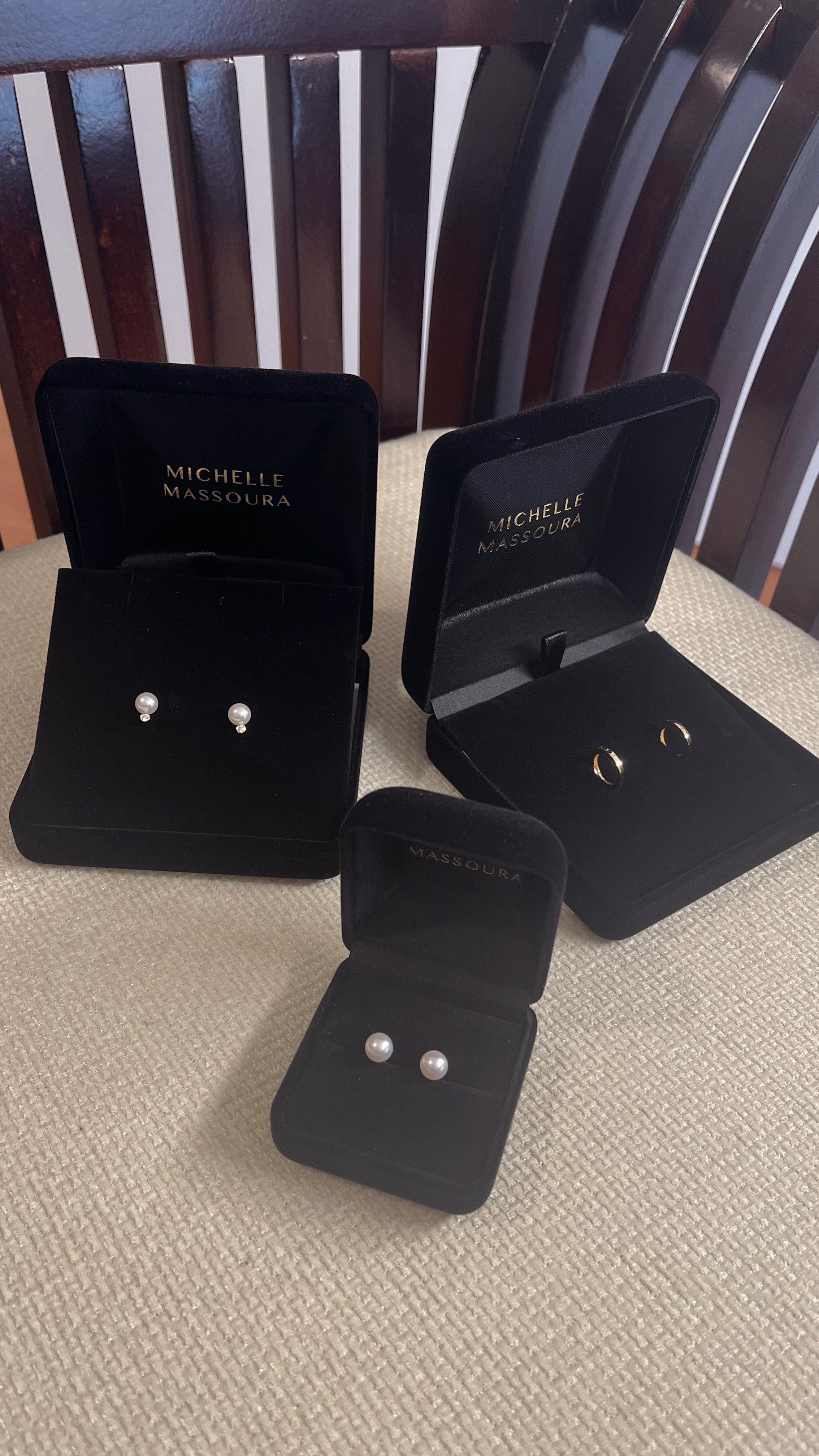 Pearl and Diamond mini stud earrings, by Michelle Massoura For Sale 3