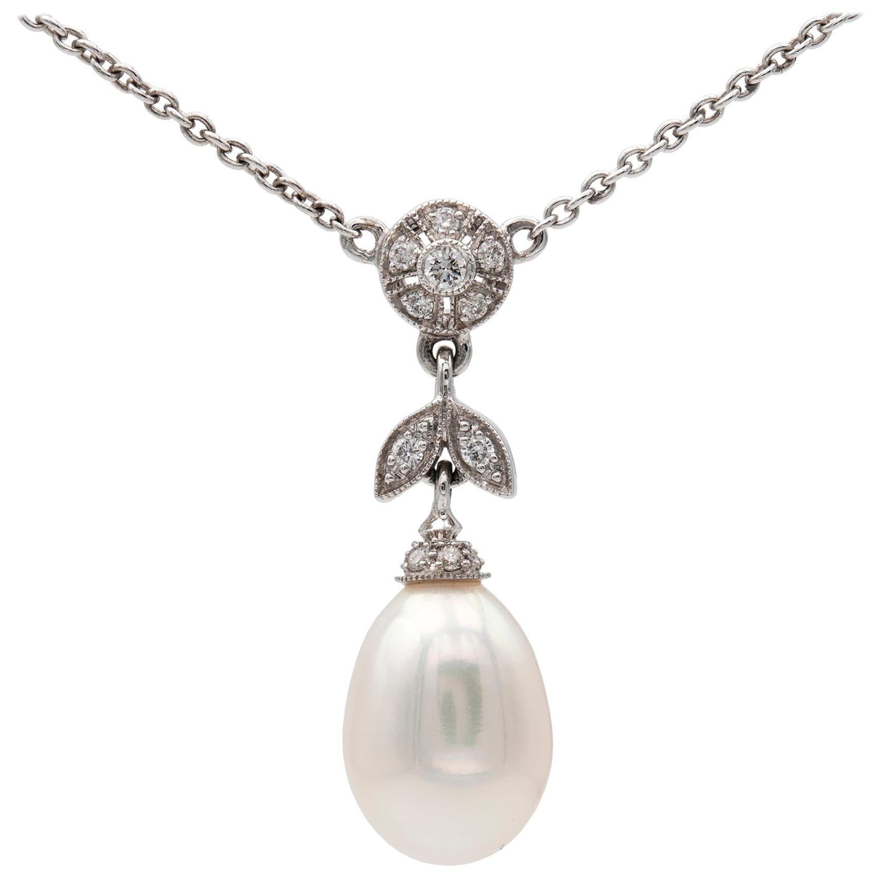 Pearl and Diamond Pendant or Necklace
