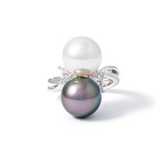 Pearl and Diamond Platinum Ring