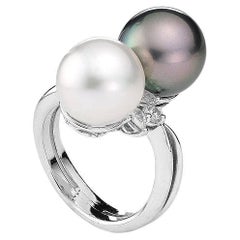 Pearl and Diamond Platinum Ring