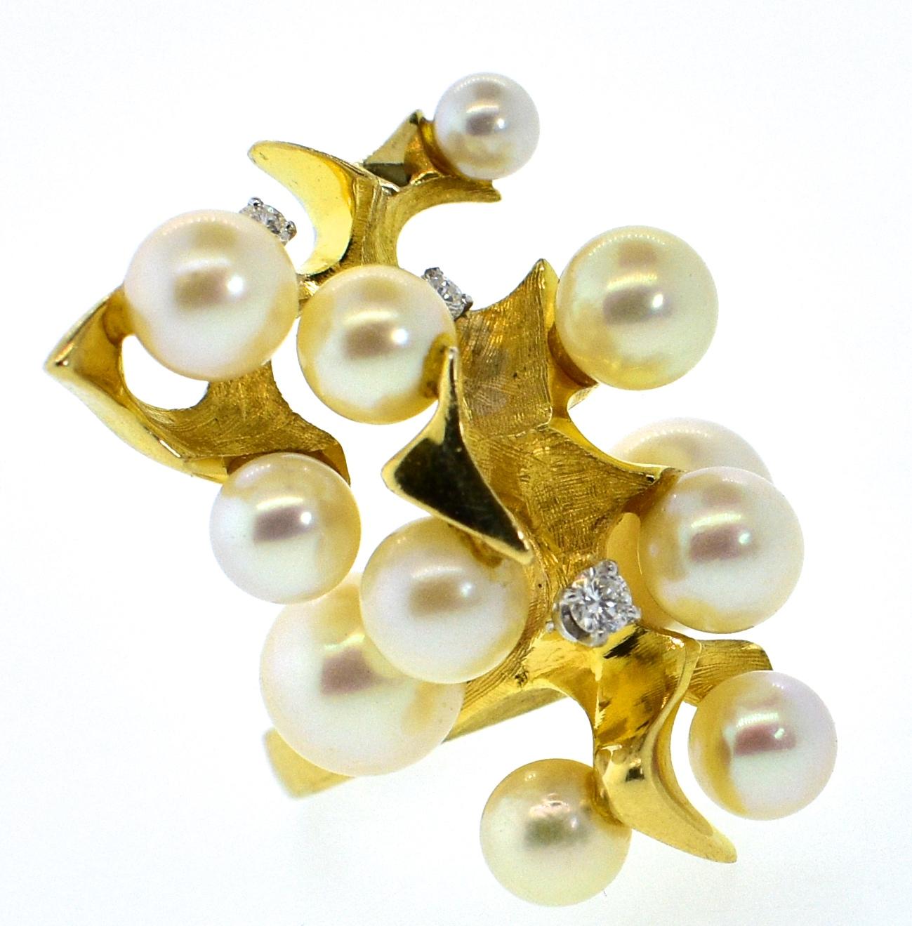 Pearl and Diamond Ring, circa 1970 2