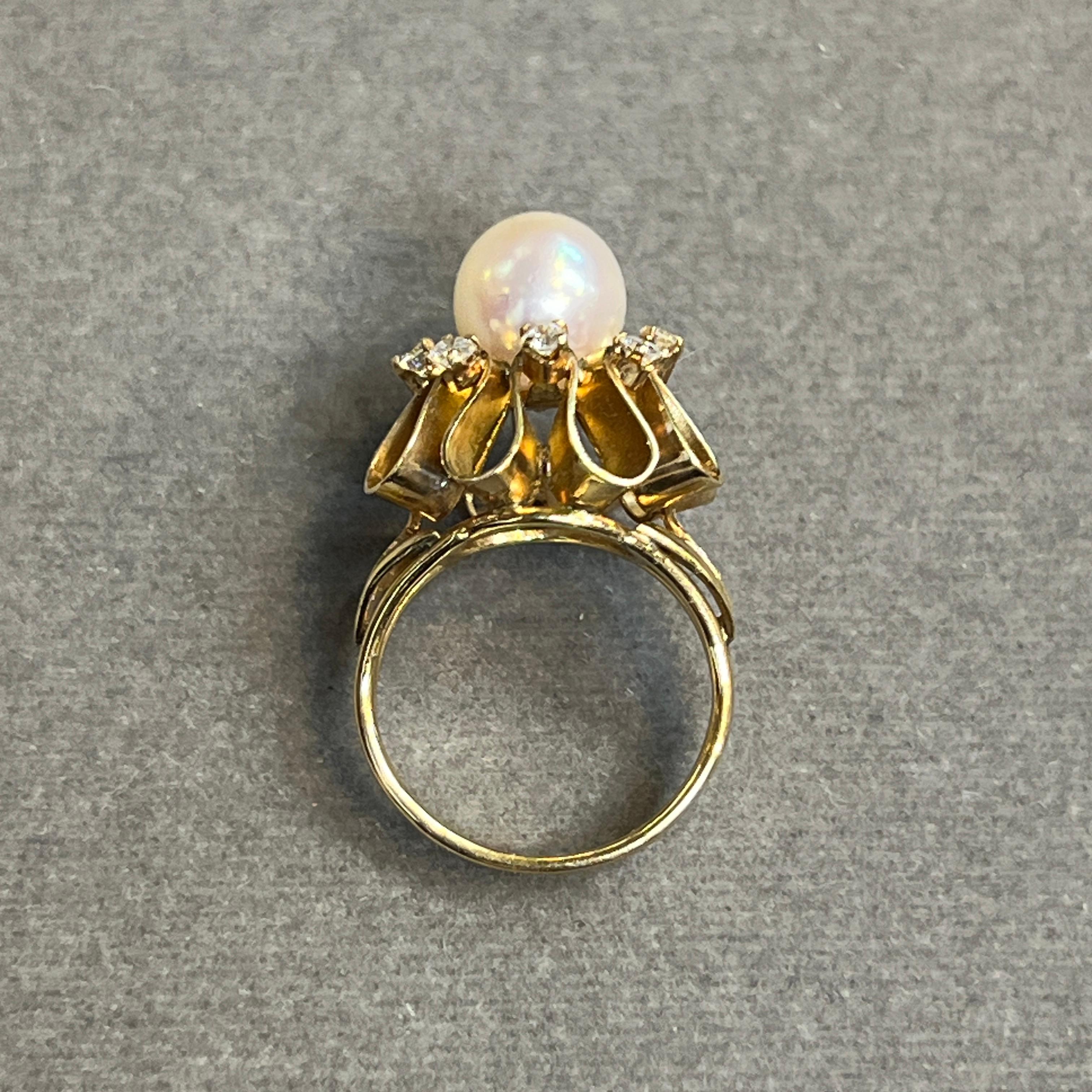 Ring mit Perlen- und Diamanten im Angebot 5