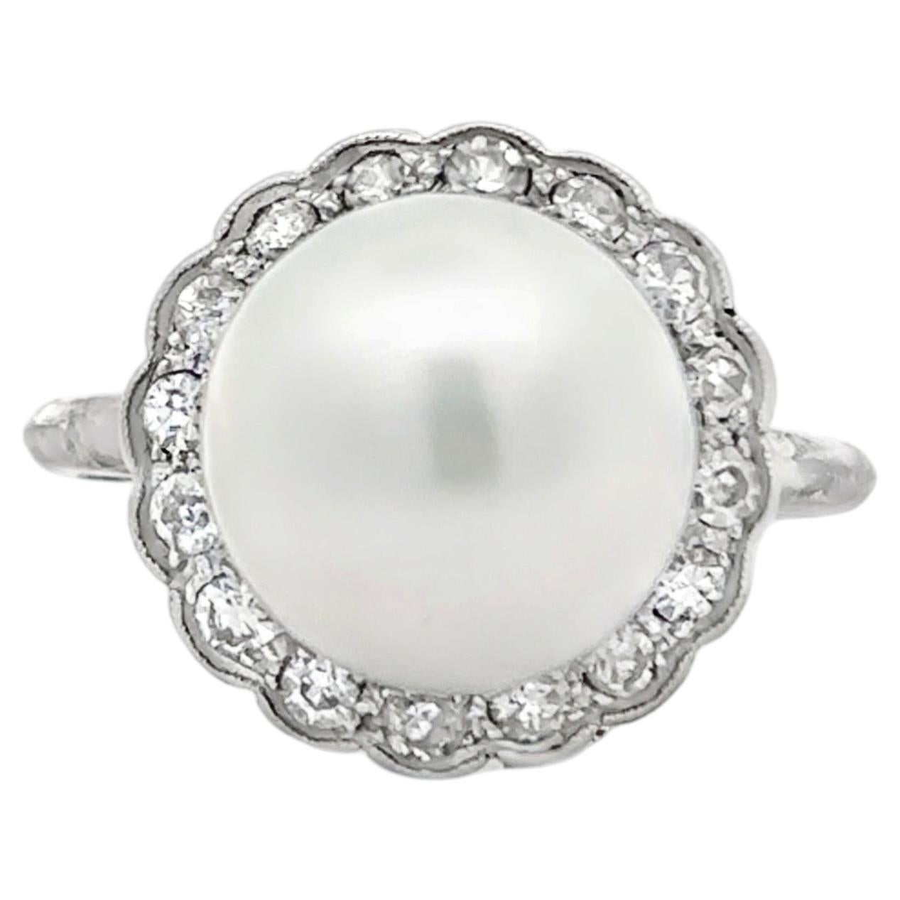 Bague en perles et diamants