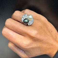 Pearl and Diamond "You and Me Ring"