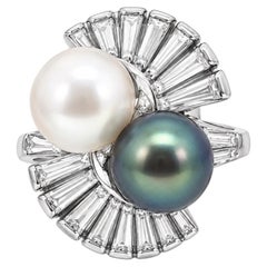 Pearl and Diamond "You and Me Ring"