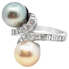 Pearl and Diamond "You and Me" Ring