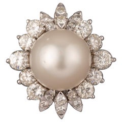 Pearl and Diamonds French Vintage Ring