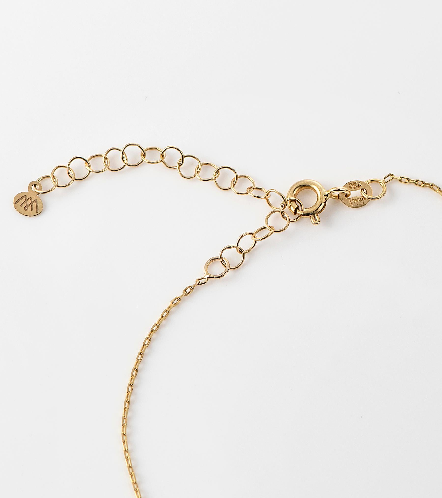 Our ‘Petal Pearl Necklace’, features a freshwater petal shaped pearl and is casted from 18Karat Yellow Gold and set with natural diamonds. 
Each petal pearl is handpicked for its luster and one-of-a-kind beautiful appearance and some variances may