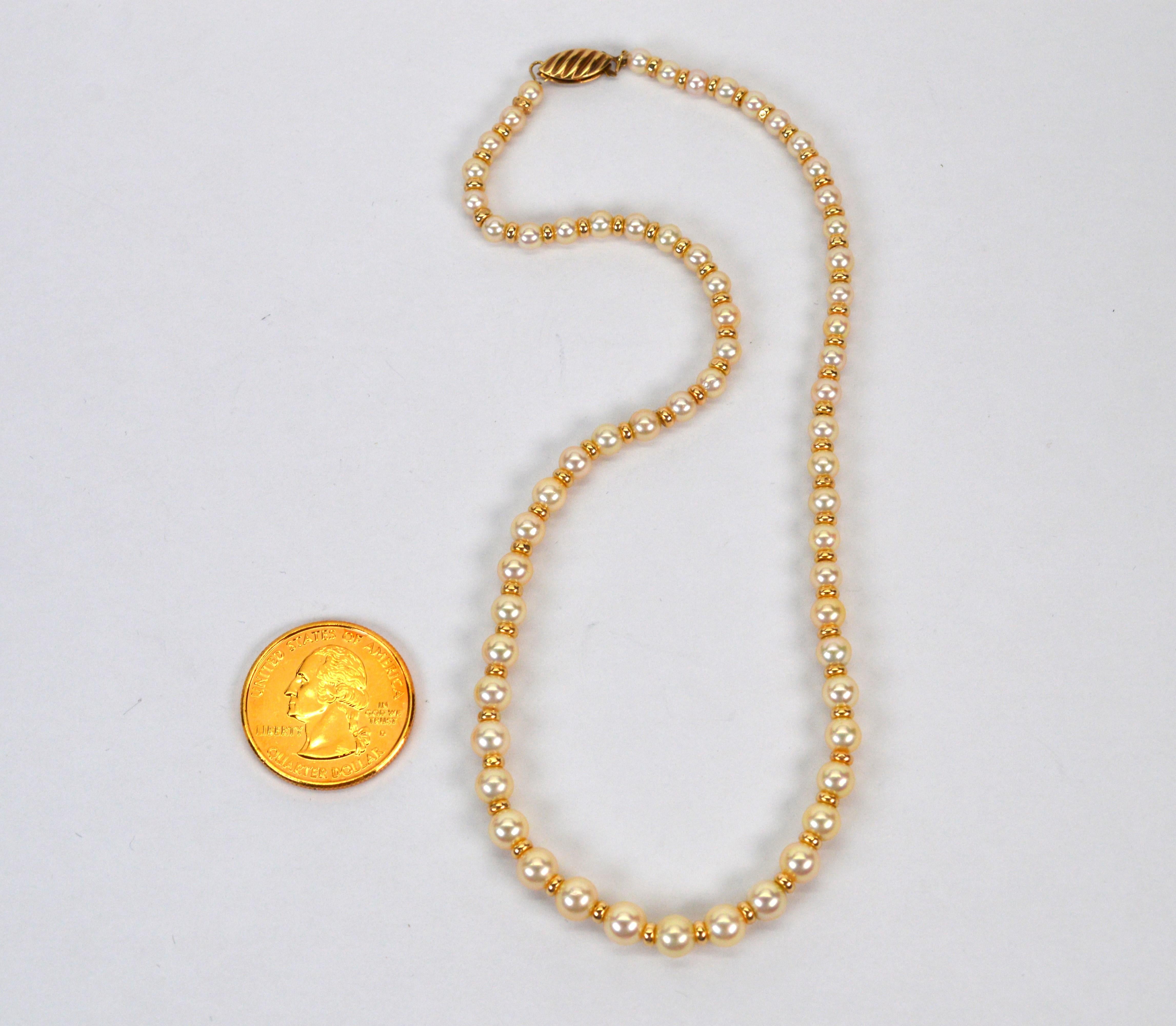 Collana con perle e perline d'oro in vendita 2