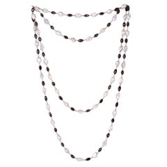 Pearl and Ice Diamond Chain Necklace