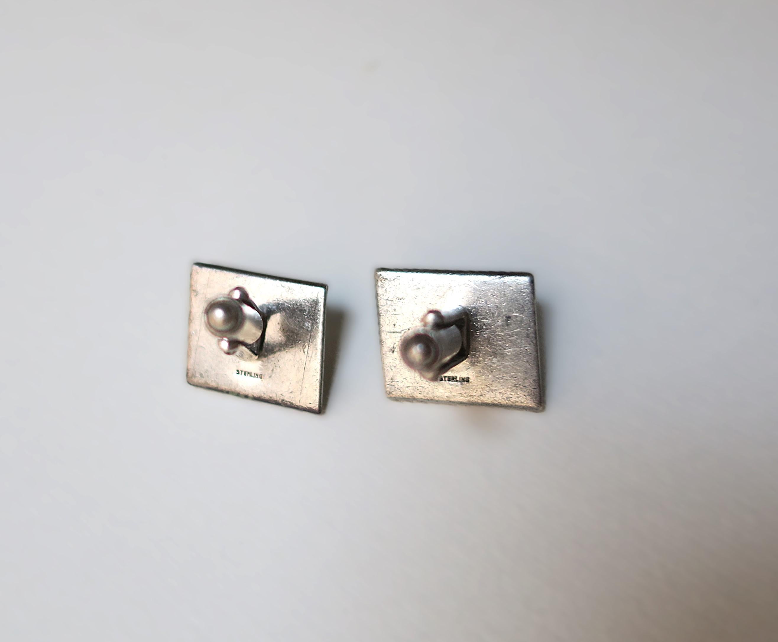 Boutons de manchette en perles et nacre en vente 2