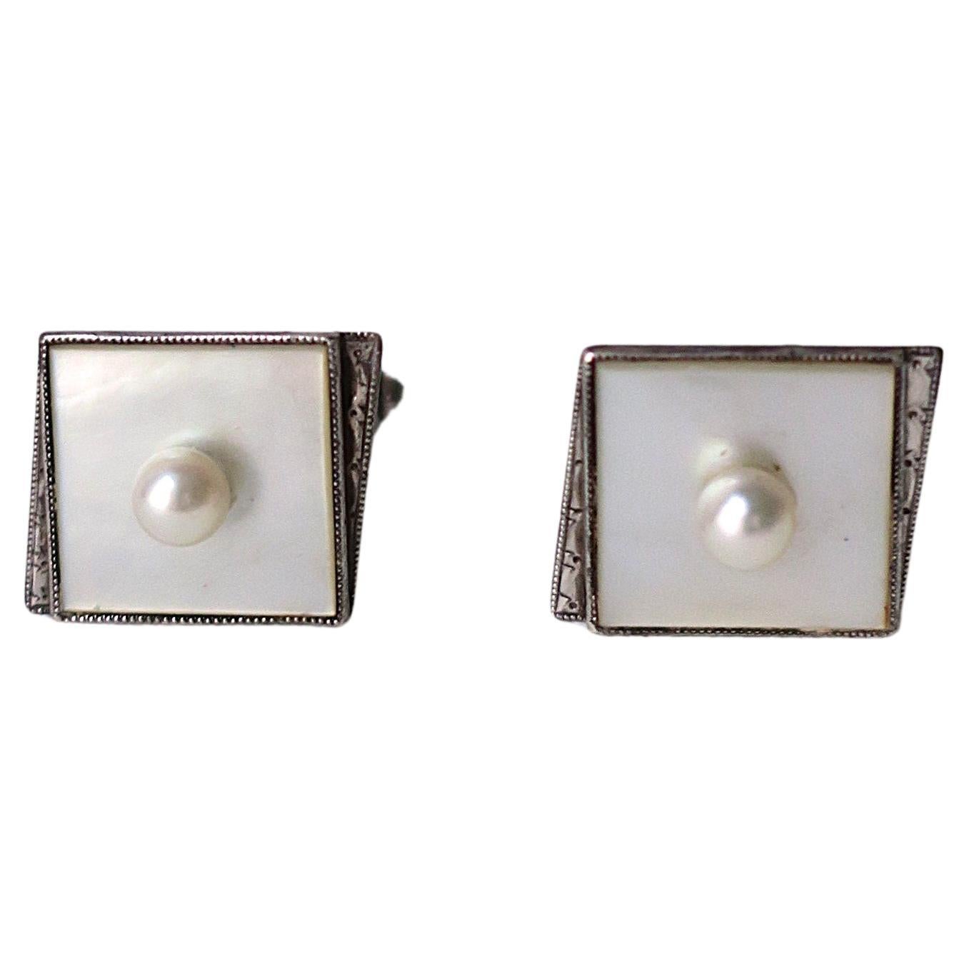 Pearl and Mother of Pearl Cufflinks