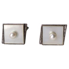 Boutons de manchette en perles et nacre