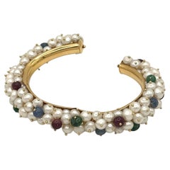 Bracelet de perles et pierres précieuses multicolores